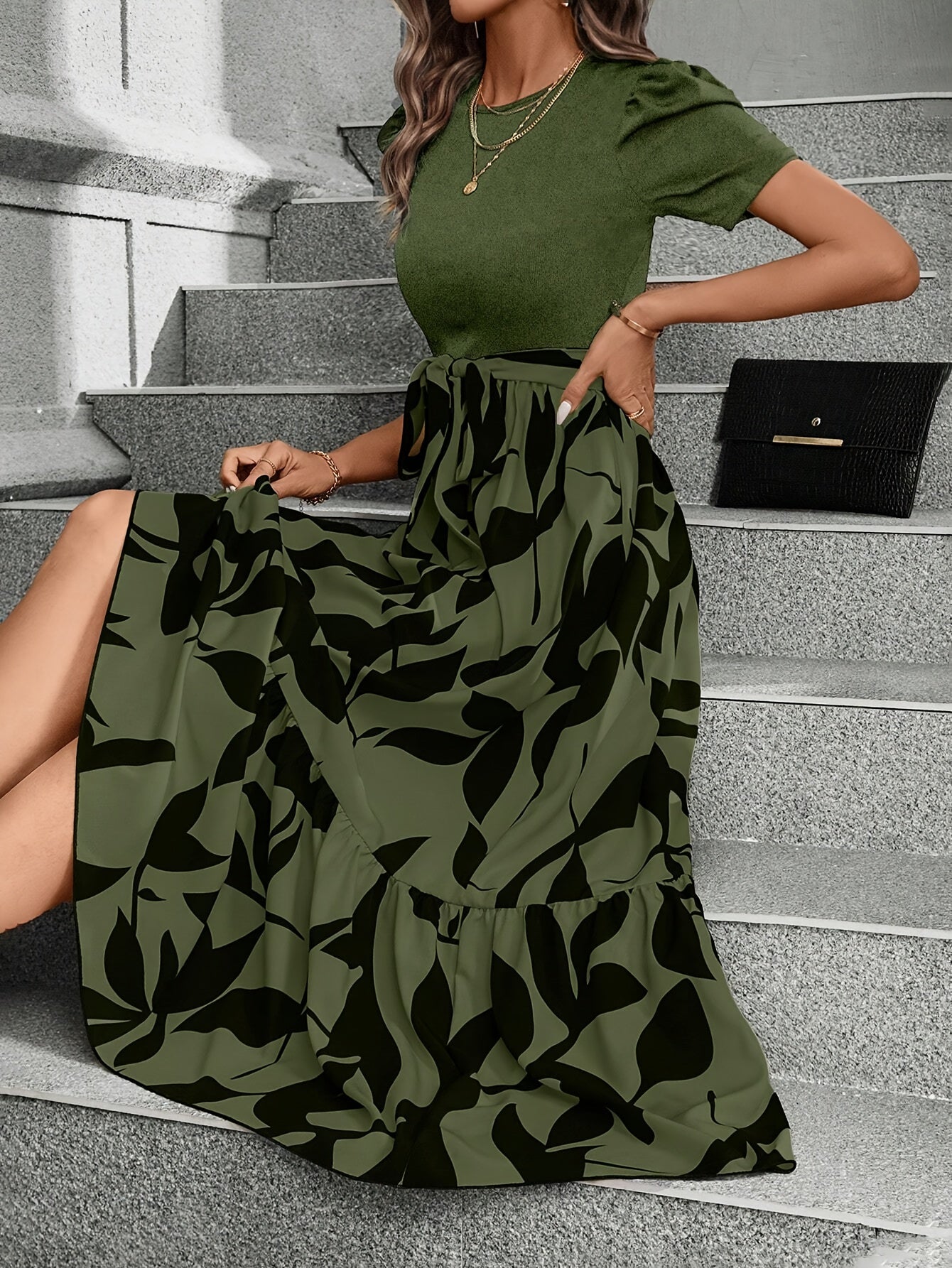Directional Print Dress