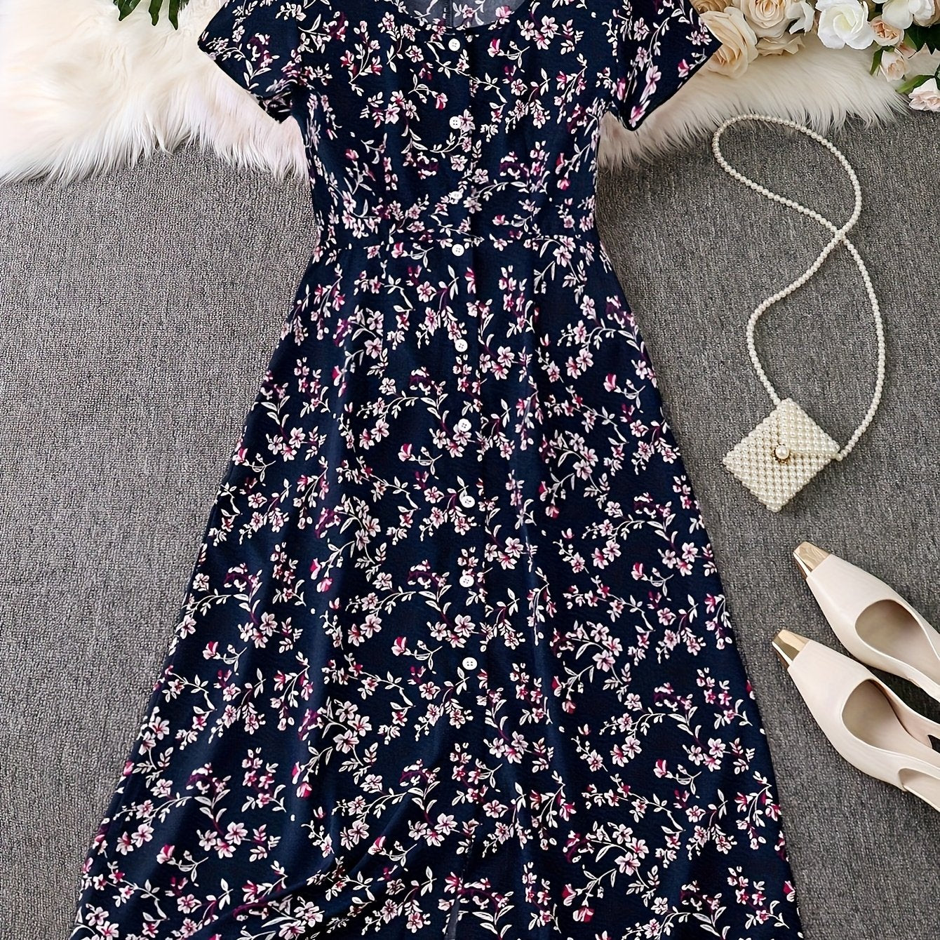 Floral Print Office Dress