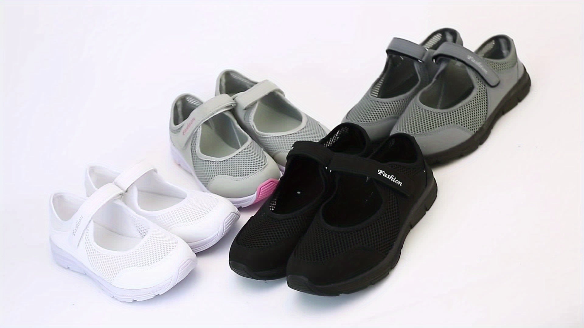 MeshComfort Hook & Loop Walking Shoes