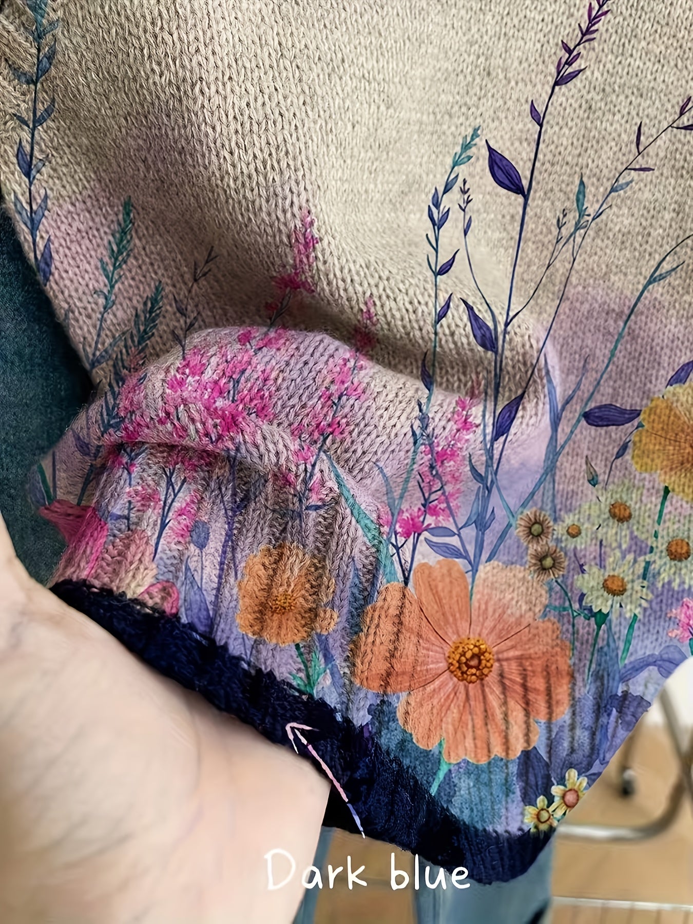 Floral Color Block Knit Vest