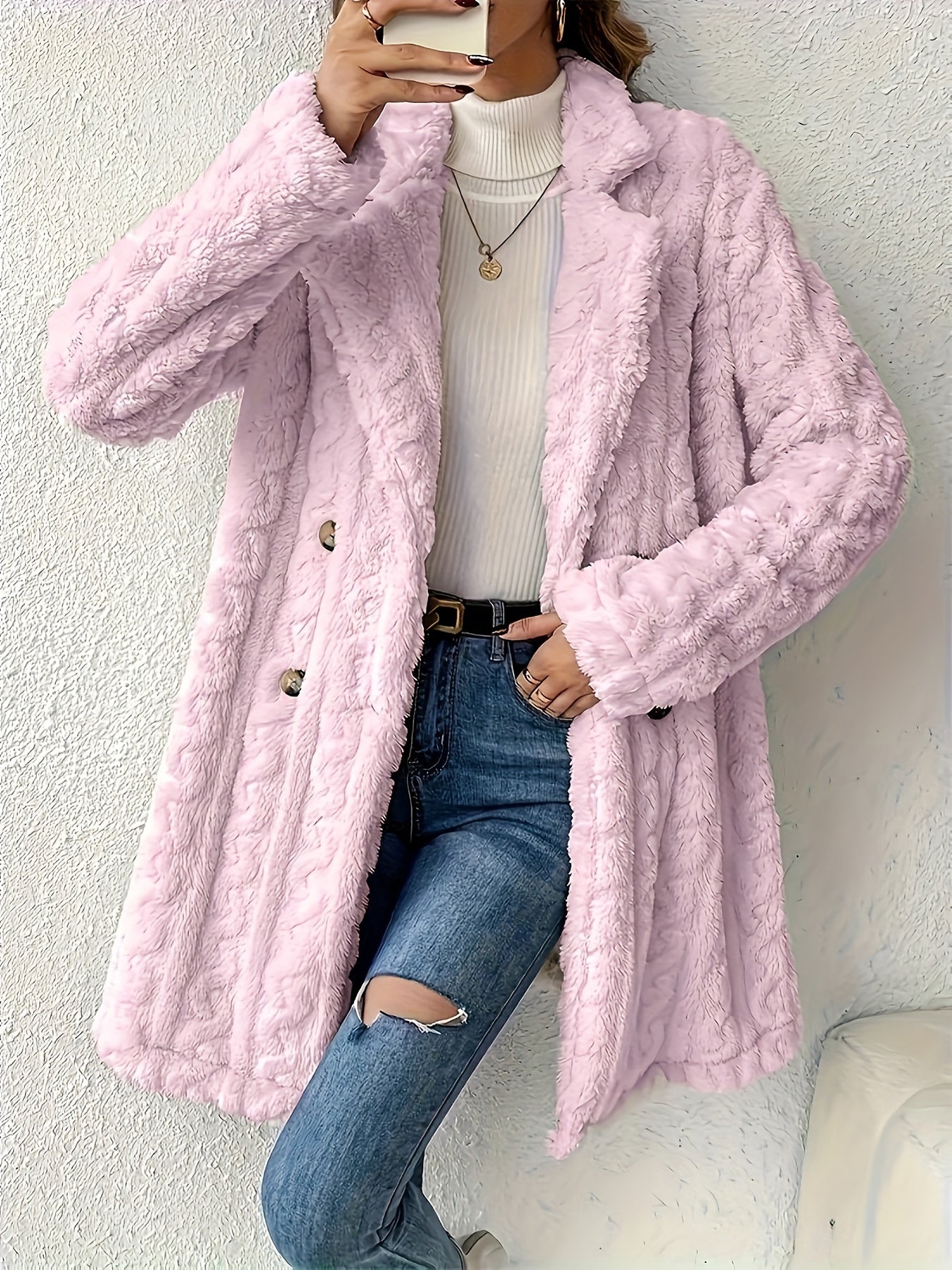 Fluffy Trend Wool-Style Coat
