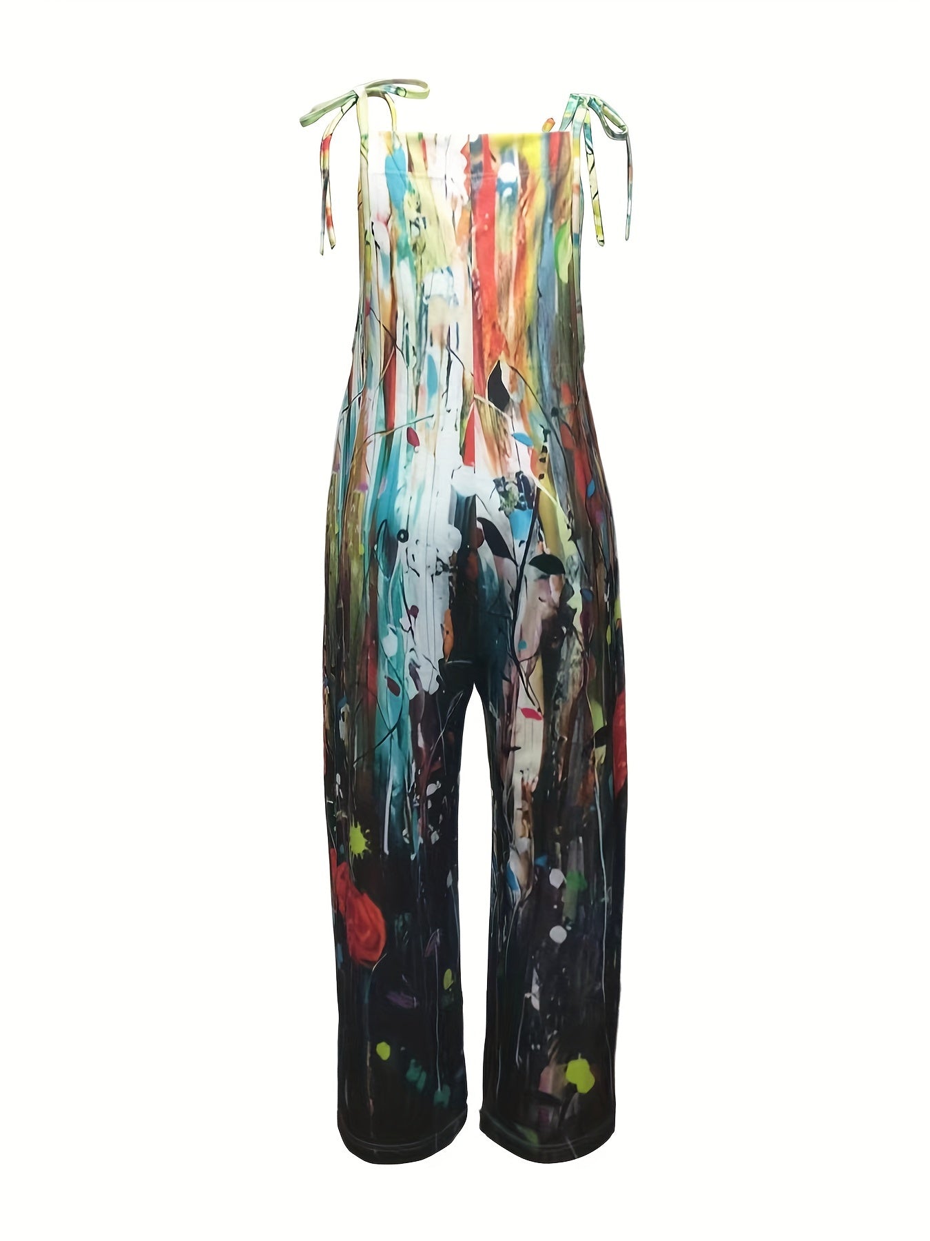 Directional Art Strappy Back Jumpsuit
