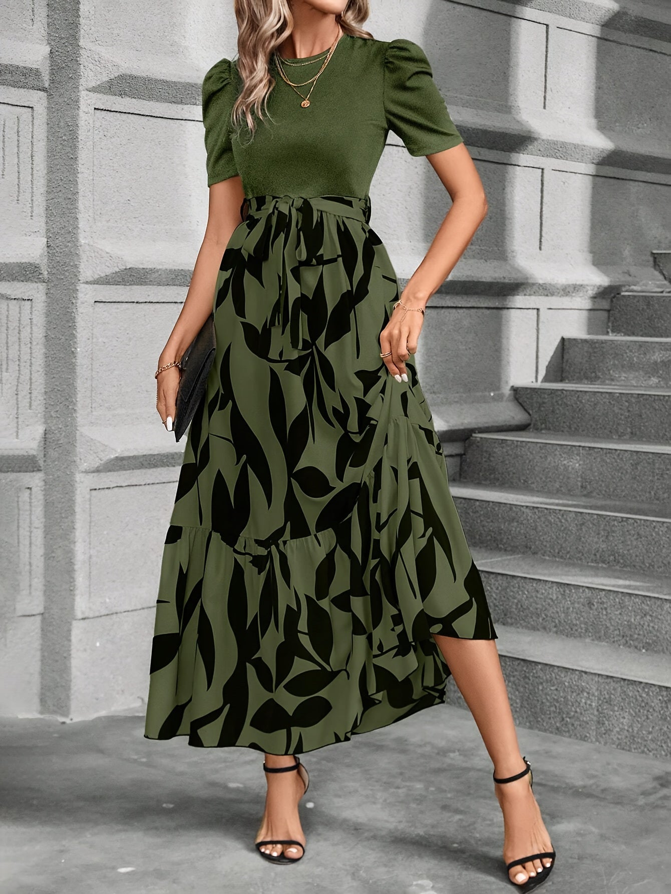 Directional Print Dress