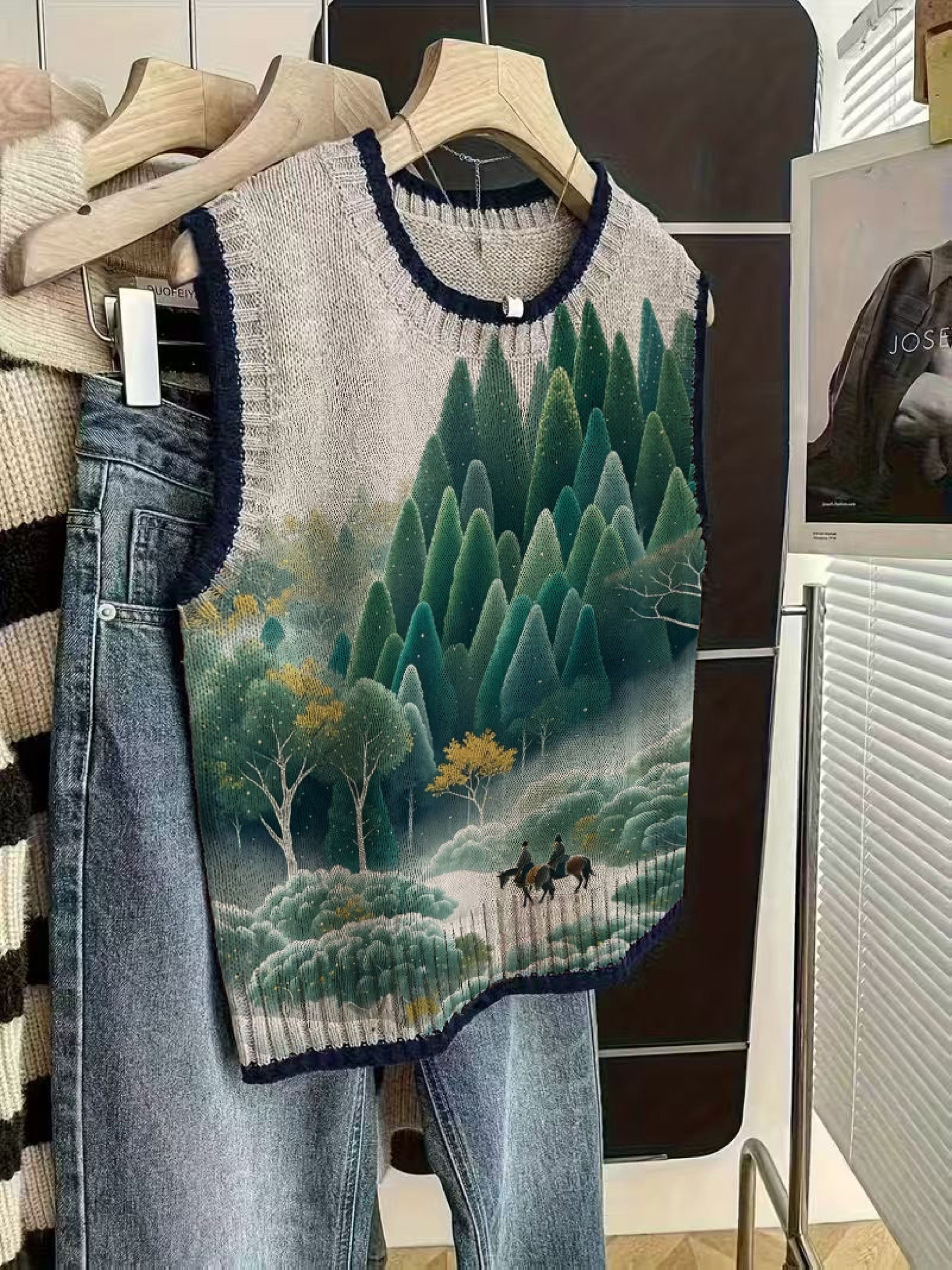 Landscape Art Knit Vest