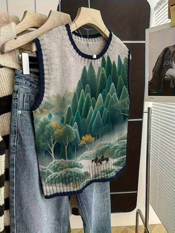 Landscape Art Knit Vest