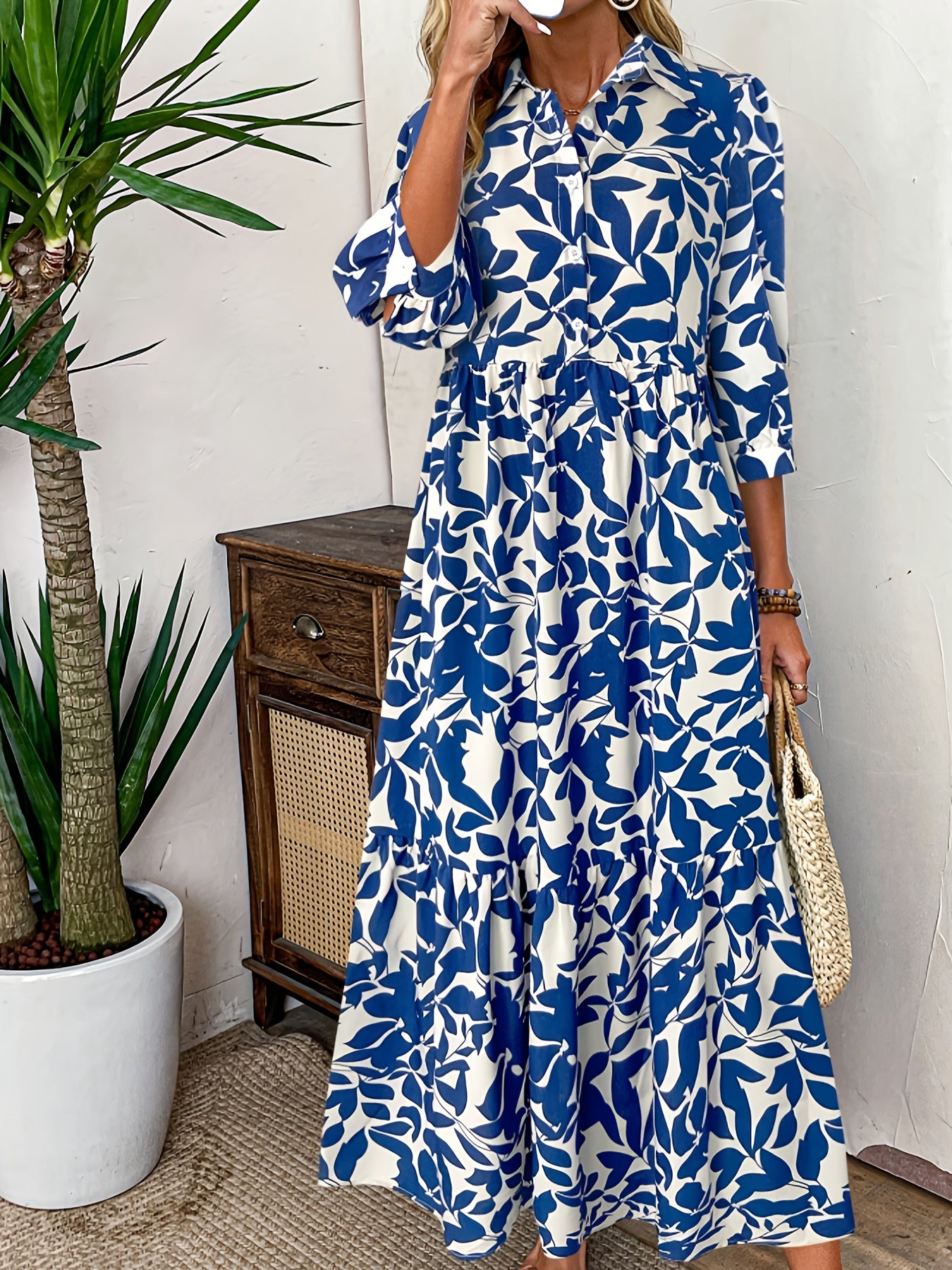 Color Block A-Line Maxi Dress