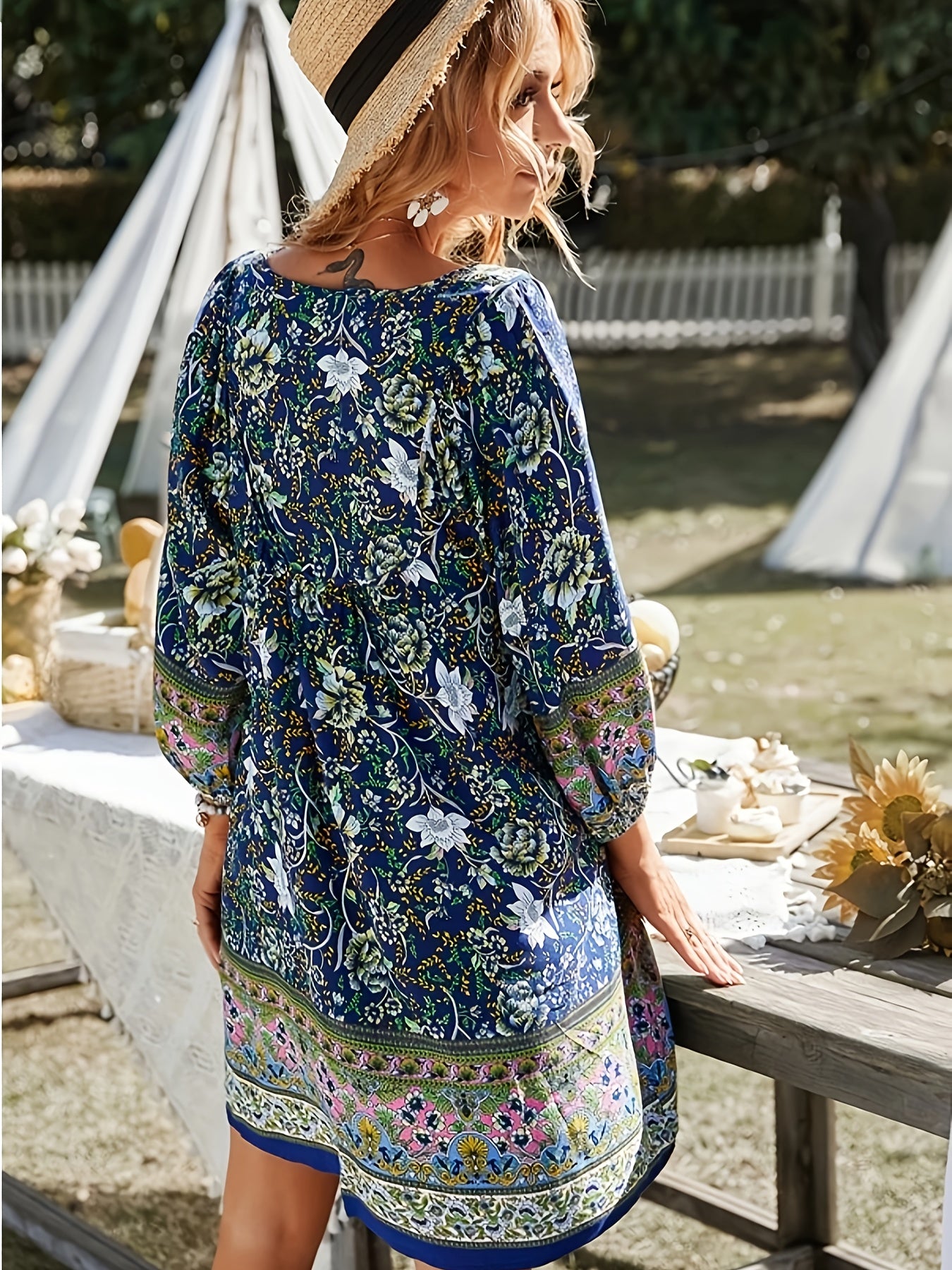 Bohemian Floral Mini Dress