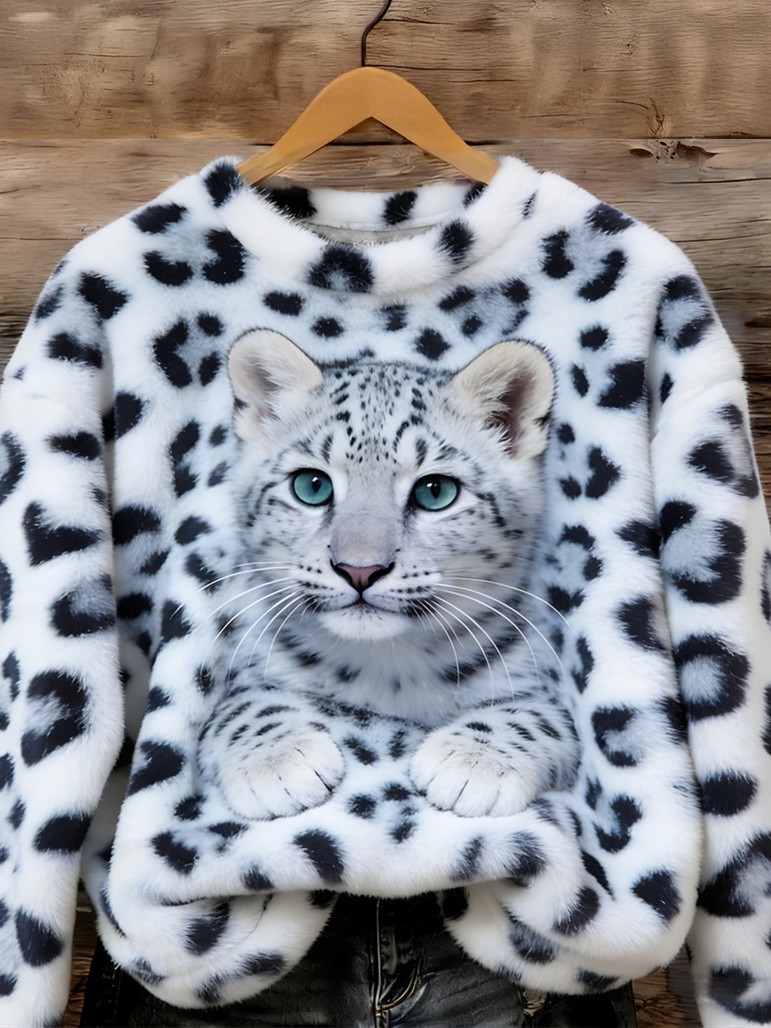 Little Tiger Art Print Crew Neck Sweatshirt