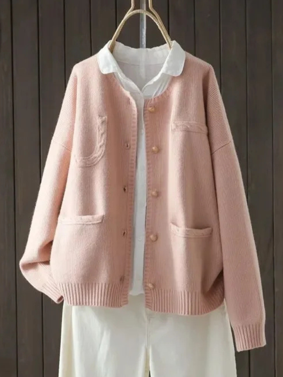 Elegant Blush Knit Cardigan