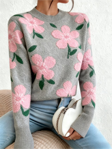 Modern Contrast Color Knit Sweater