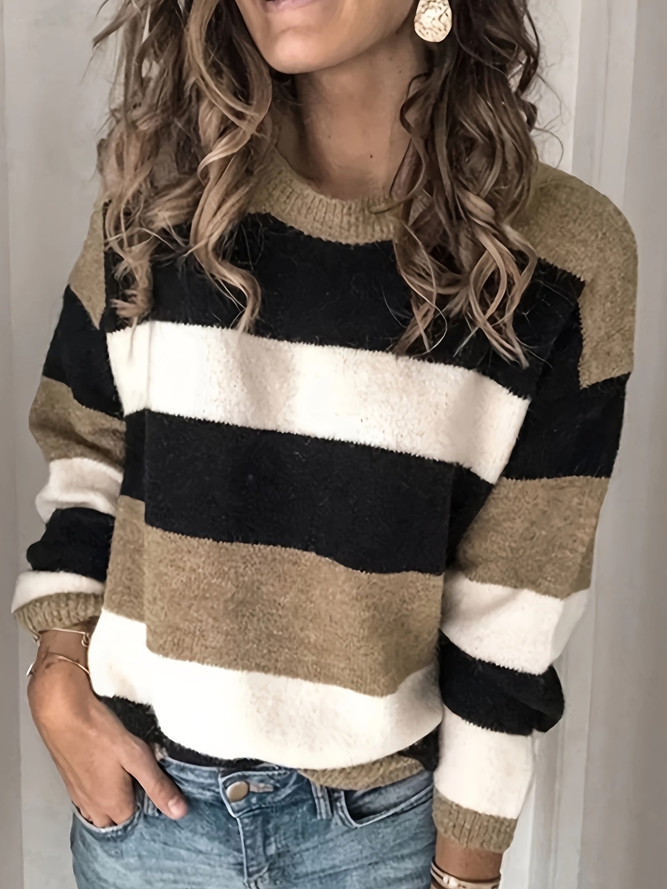 Classic Striped Elegant Knit Sweater