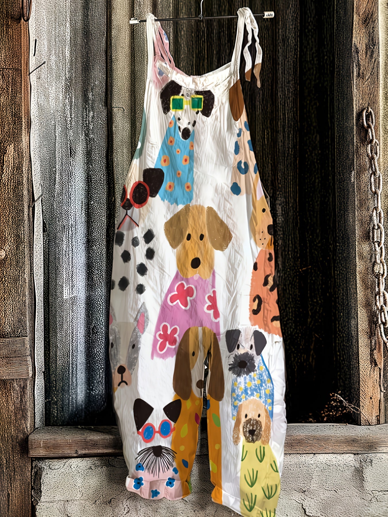 Cartoon Dog Casual Overalls