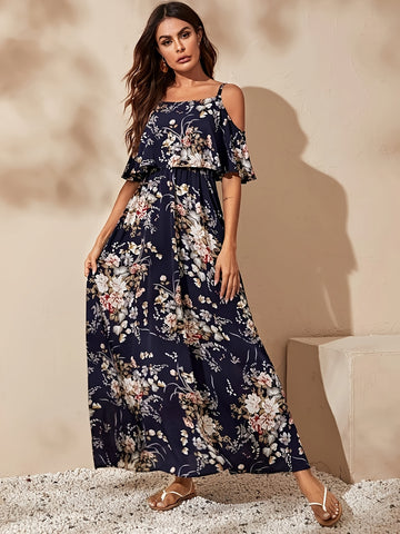 Elegant Floral Long Dress