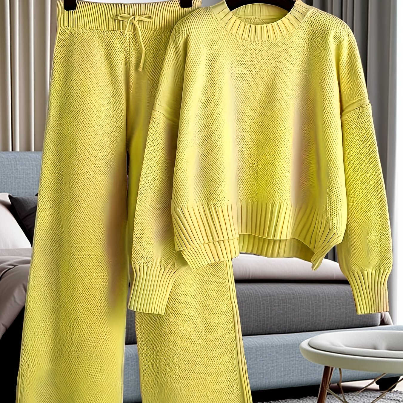 Knit Sweater & Wide-Leg Pants Set