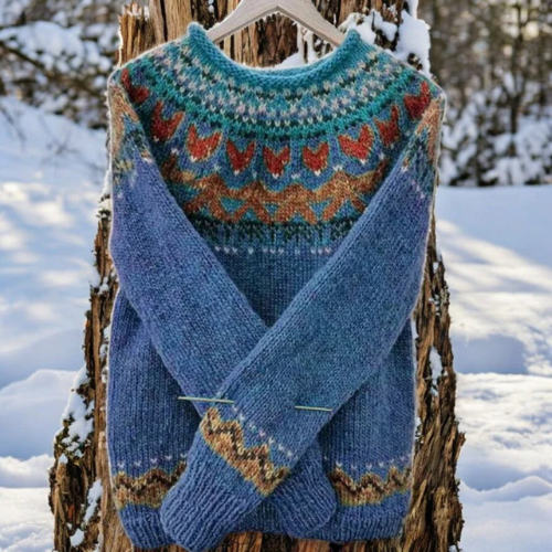 Traditional Pattern Knit Sweater