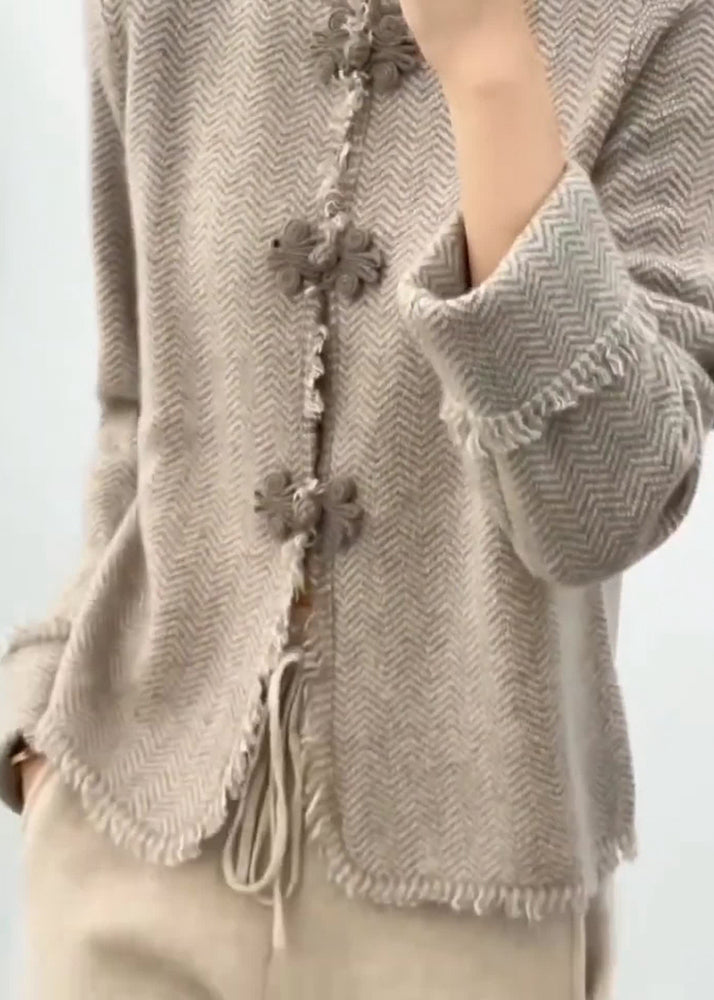 Lace - Light Camel Knit Coat
