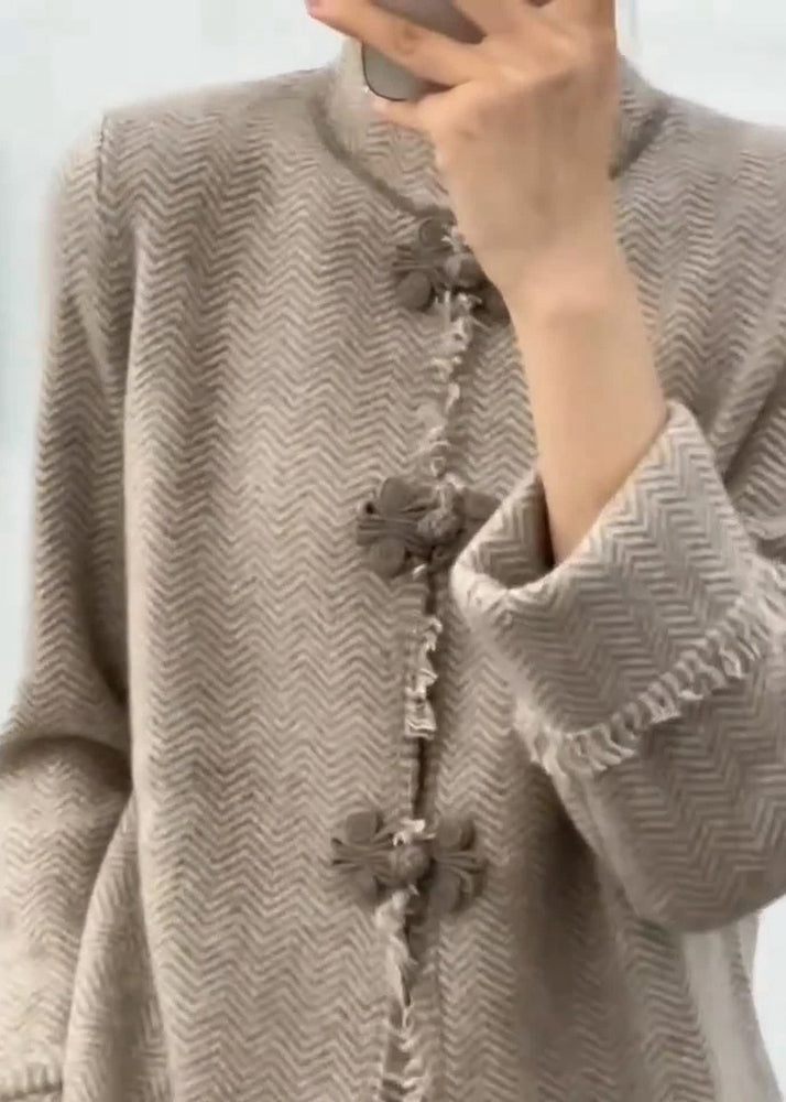 Lace - Light Camel Knit Coat