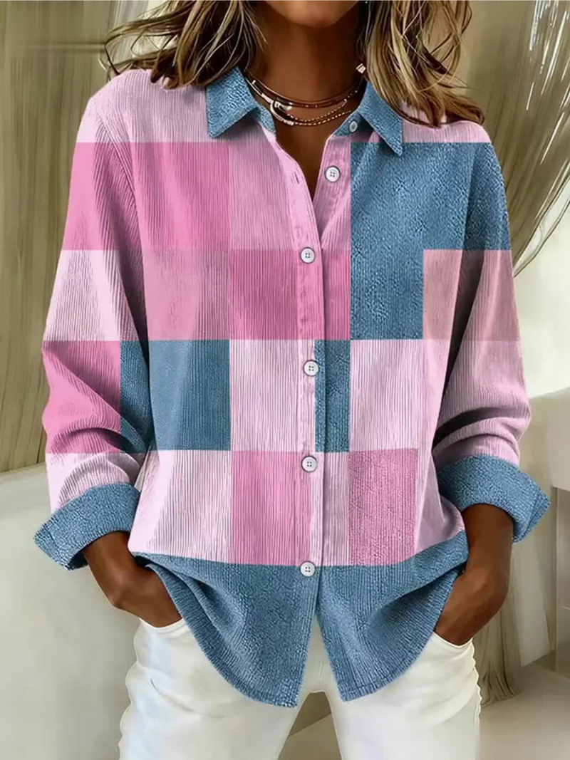 Pastel Block Hoodie Blouse