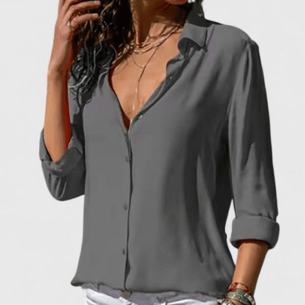 Lightweight V-Neck Cardigan Blouse