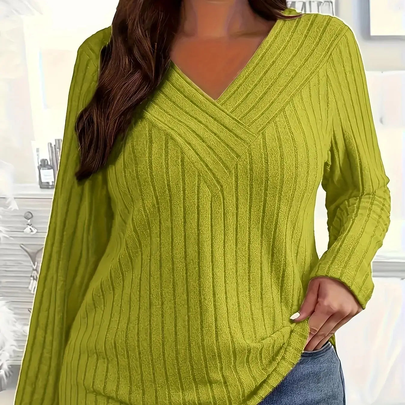 Plus Size Relaxed Long Sleeve Casual Top