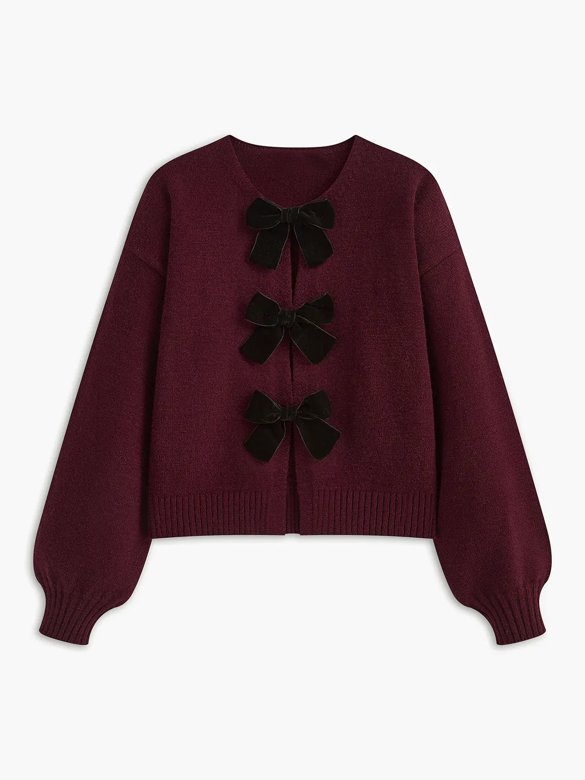 Coquette Bow Lantern Sleeve Cardigan