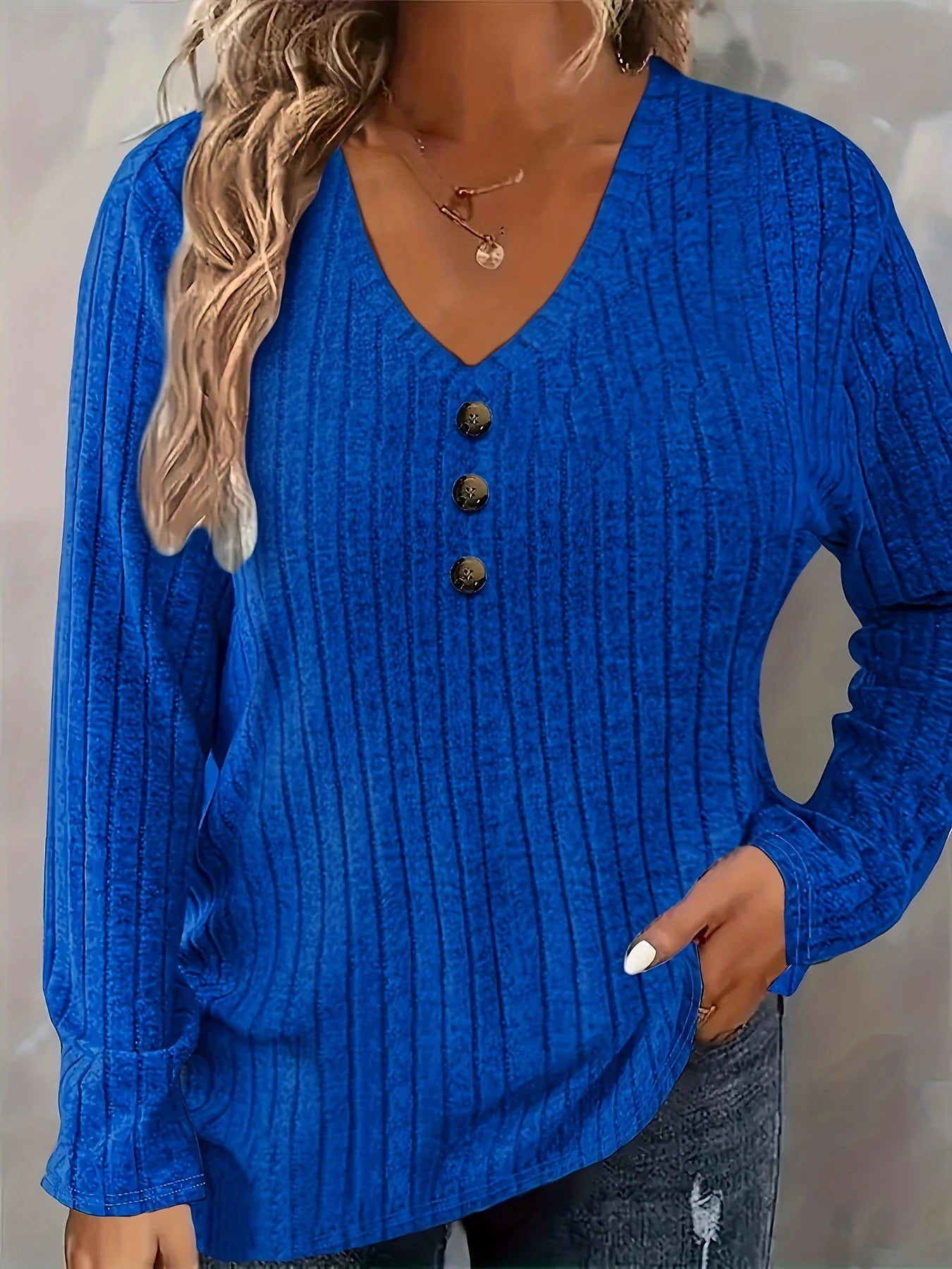 Plus Size Relaxed Long Sleeve Casual Top