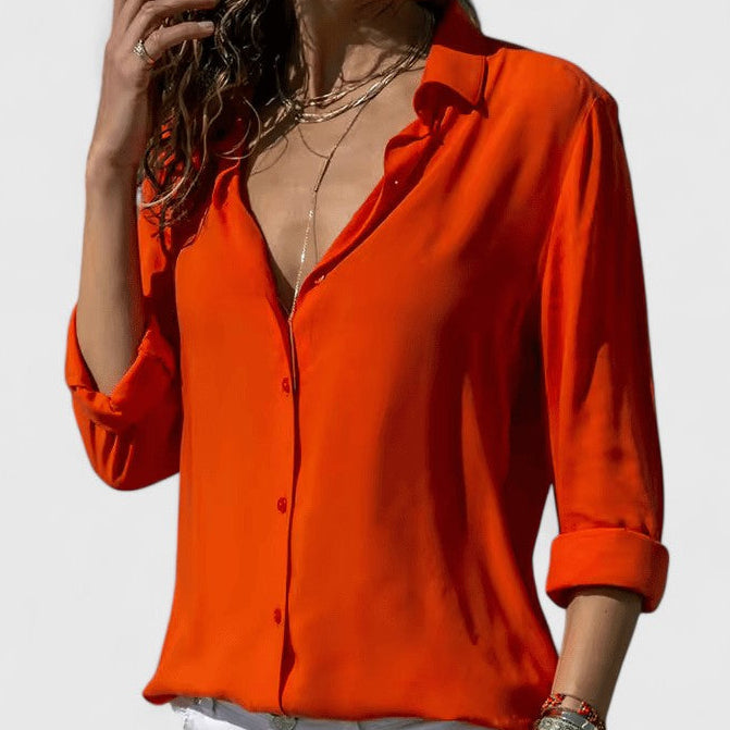 Lightweight V-Neck Cardigan Blouse