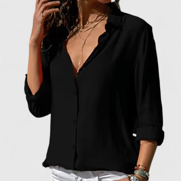 Lightweight V-Neck Cardigan Blouse