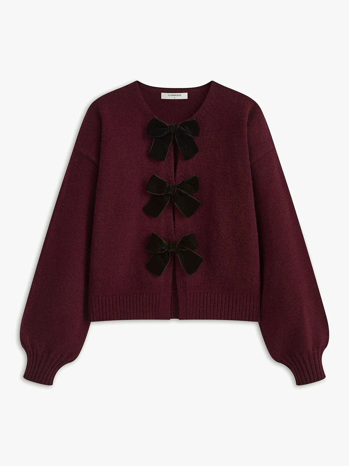 Coquette Bow Lantern Sleeve Cardigan