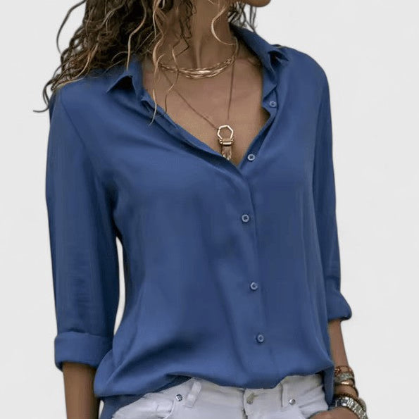 Lightweight V-Neck Cardigan Blouse