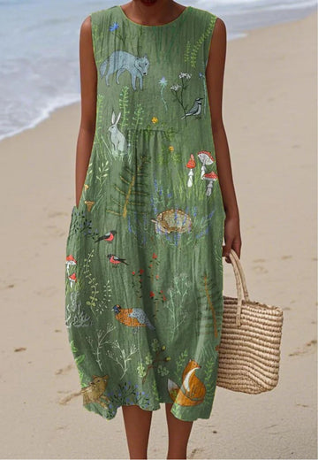 Sadie | Woodland Animal Print Dress