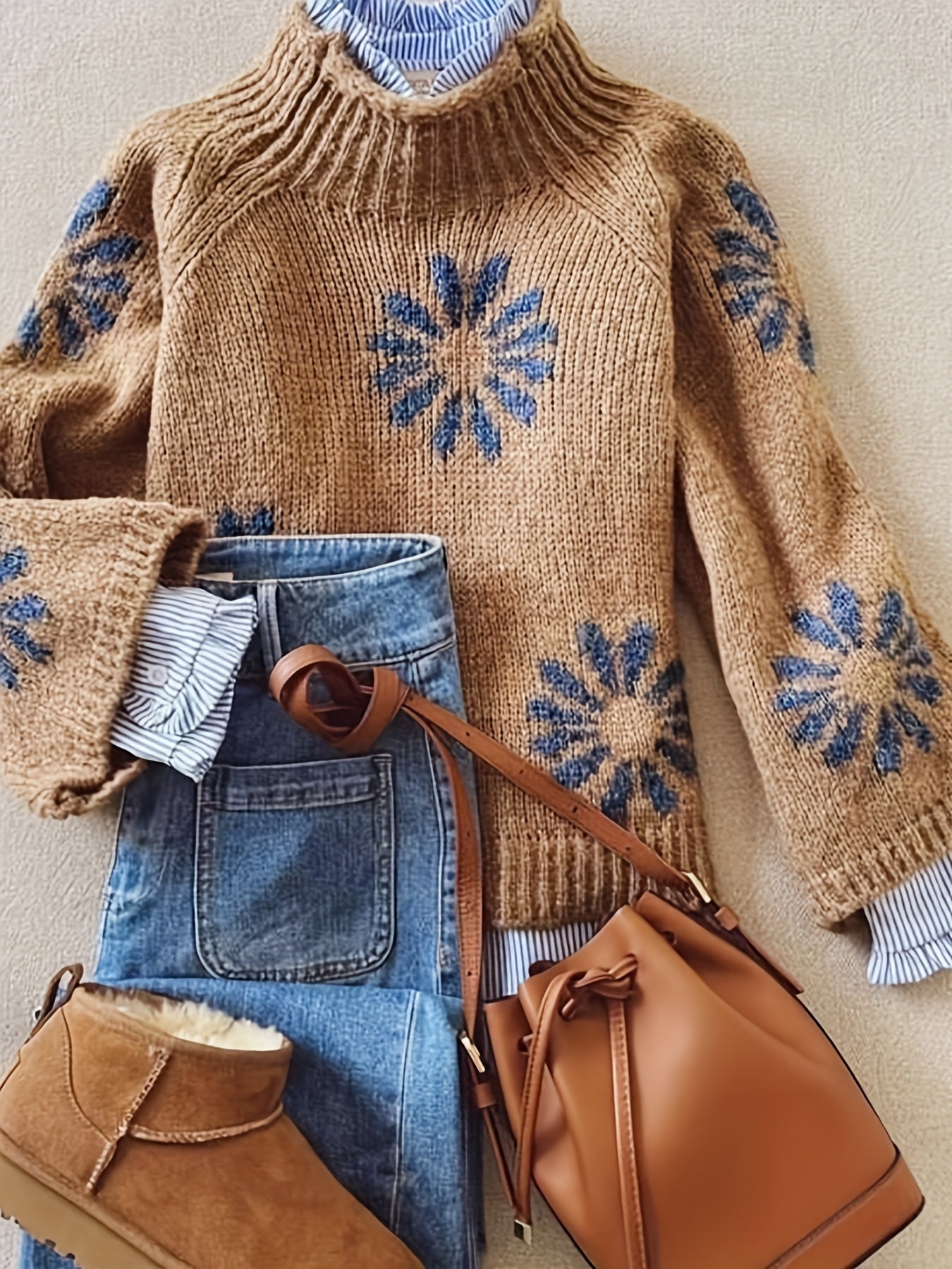 Cozy Blossom Rib Sweater