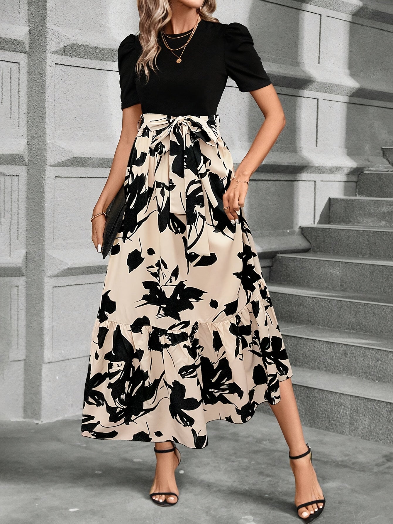 Directional Print Dress