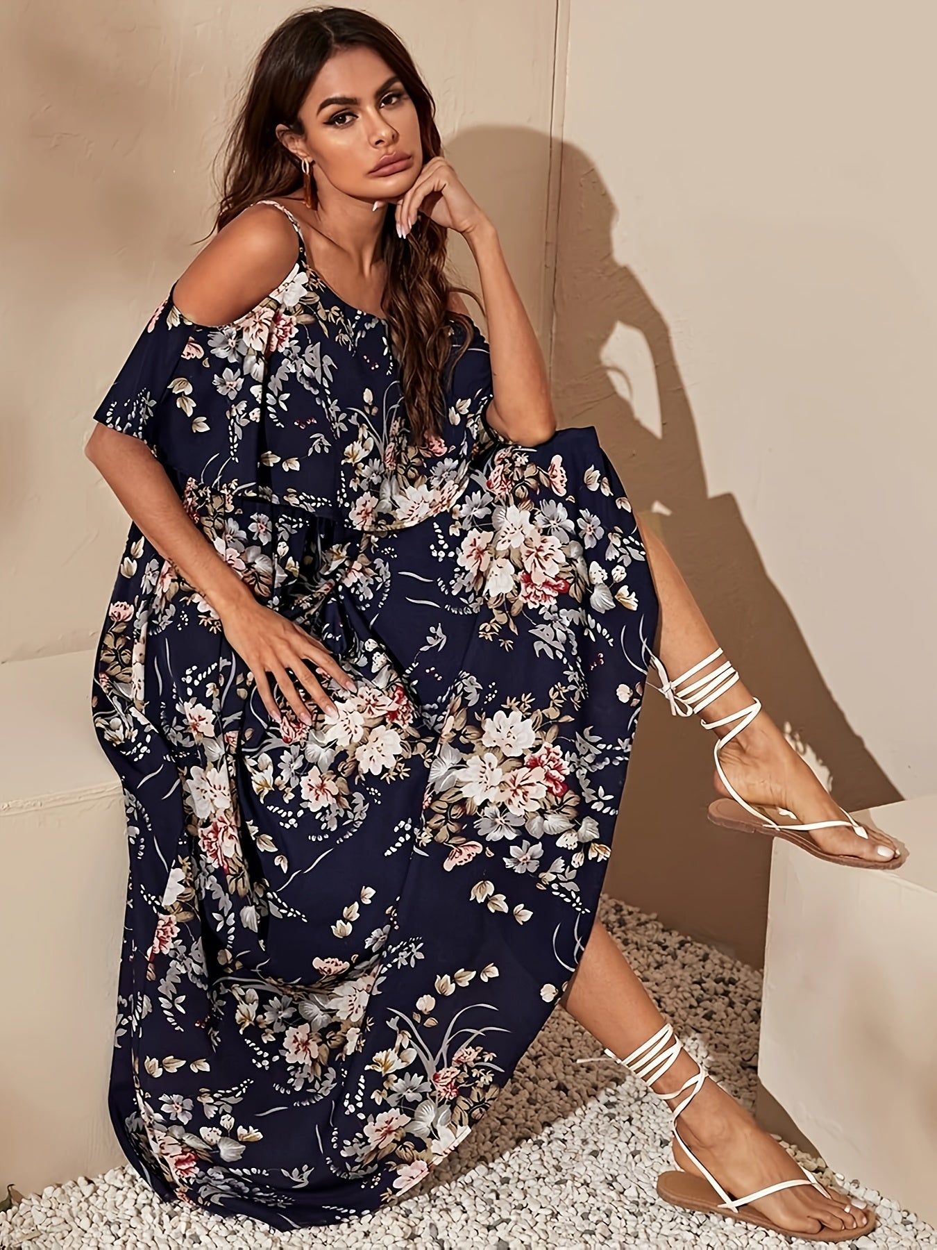 Elegant Floral Long Dress