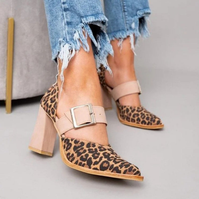 Retro Leopard Mid-Heel