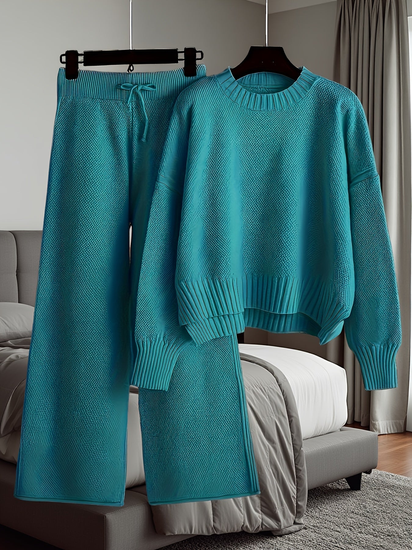 Knit Sweater & Wide-Leg Pants Set