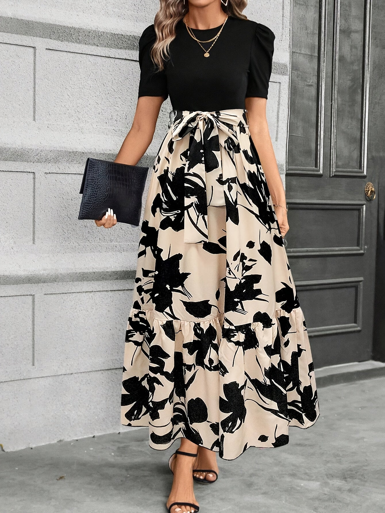 Directional Print Dress