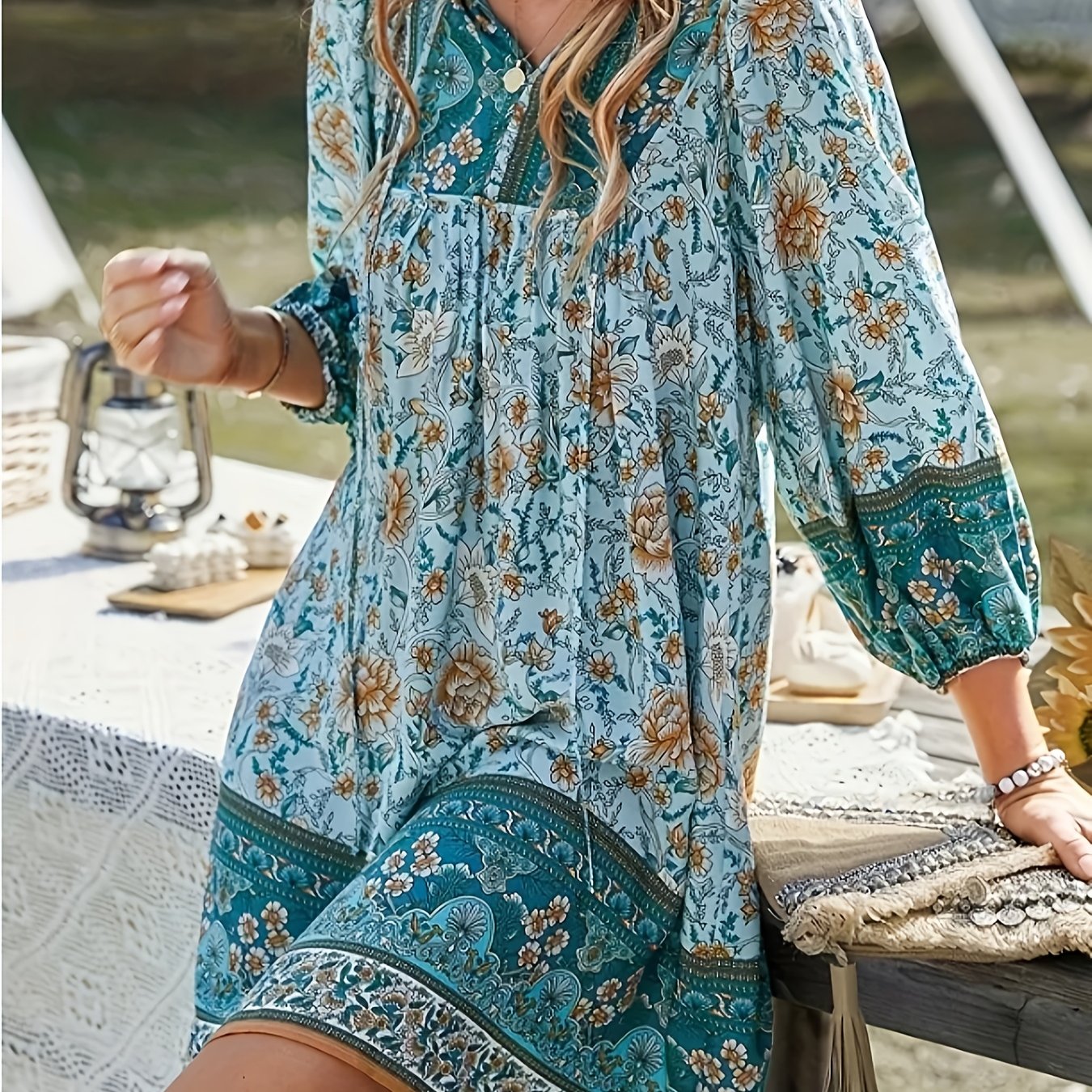 Bohemian Floral Mini Dress