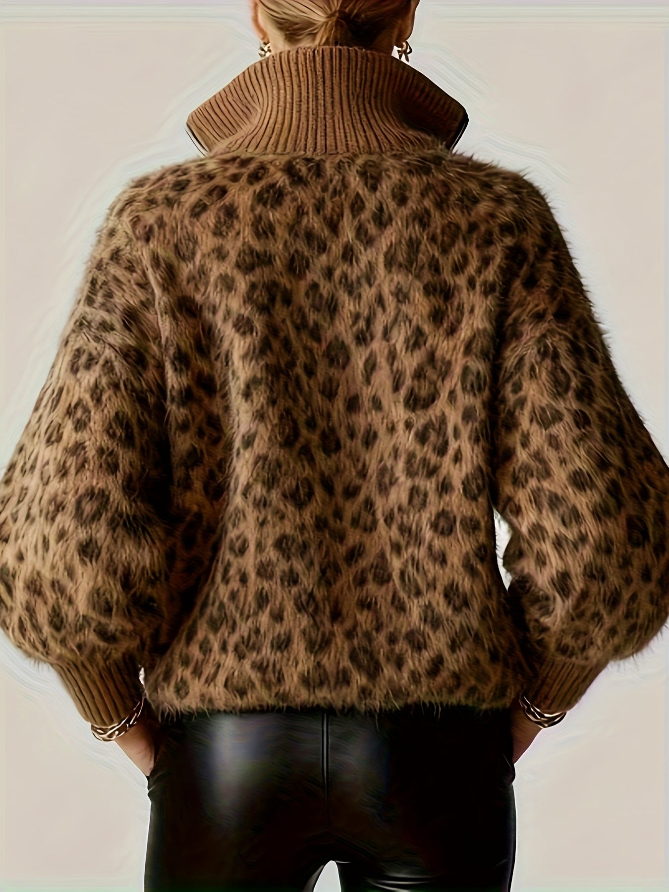 Women's Leopard Half-Zip Pullover