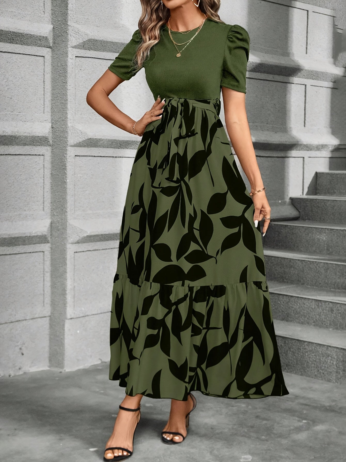 Directional Print Dress