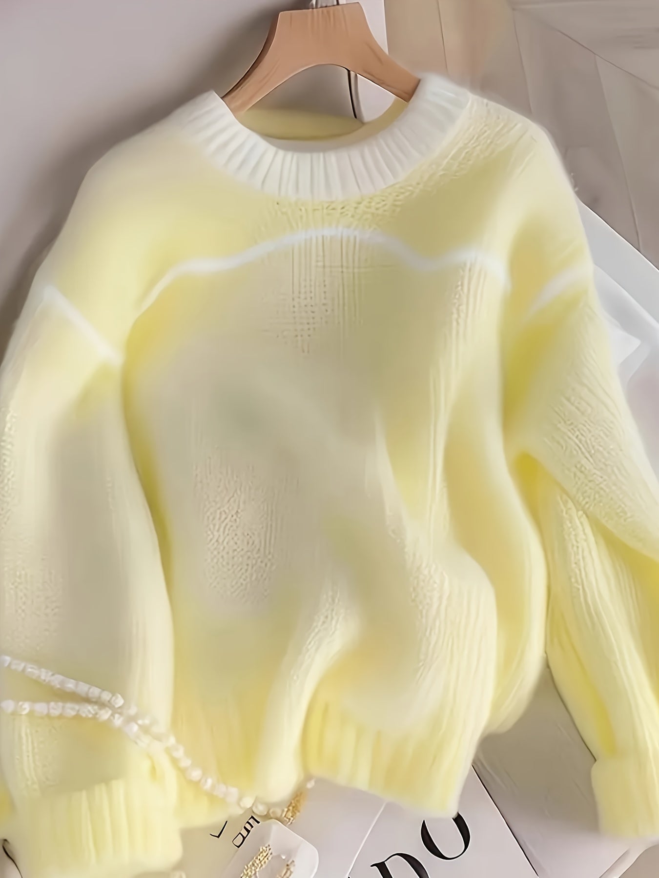 Lemon Yellow Relaxed Fit Knit Sweater