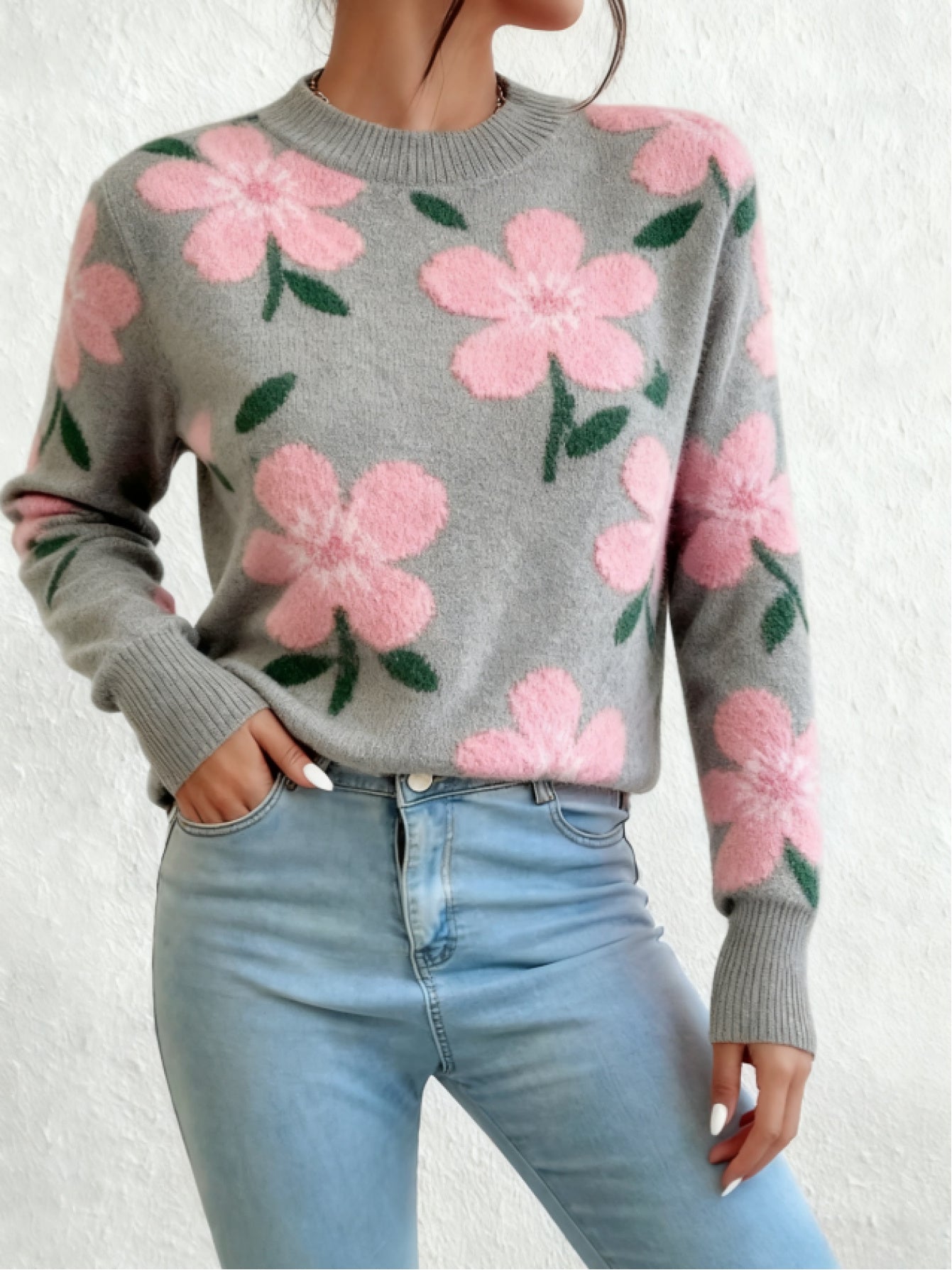 Modern Contrast Color Knit Sweater