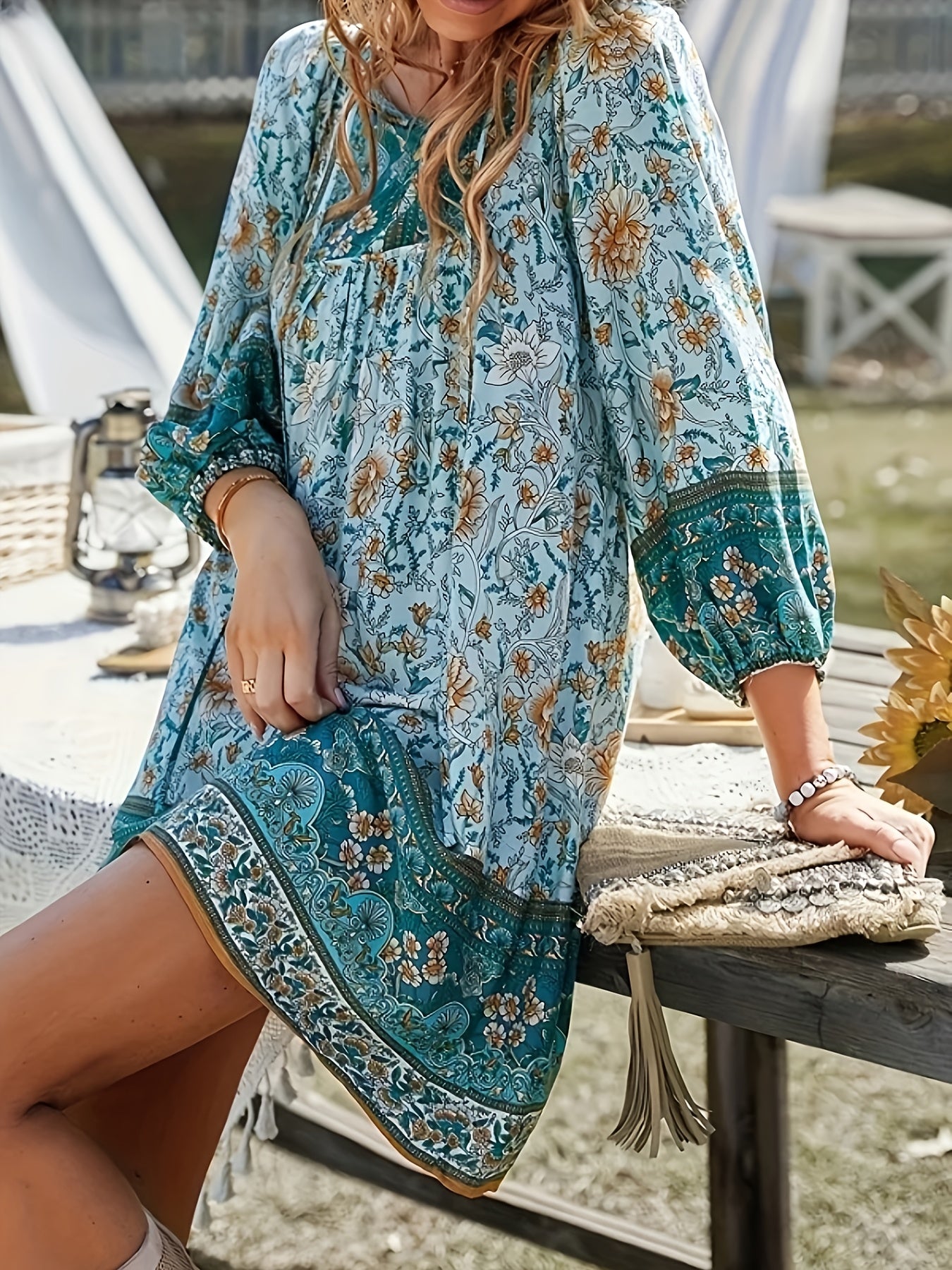 Bohemian Floral Mini Dress