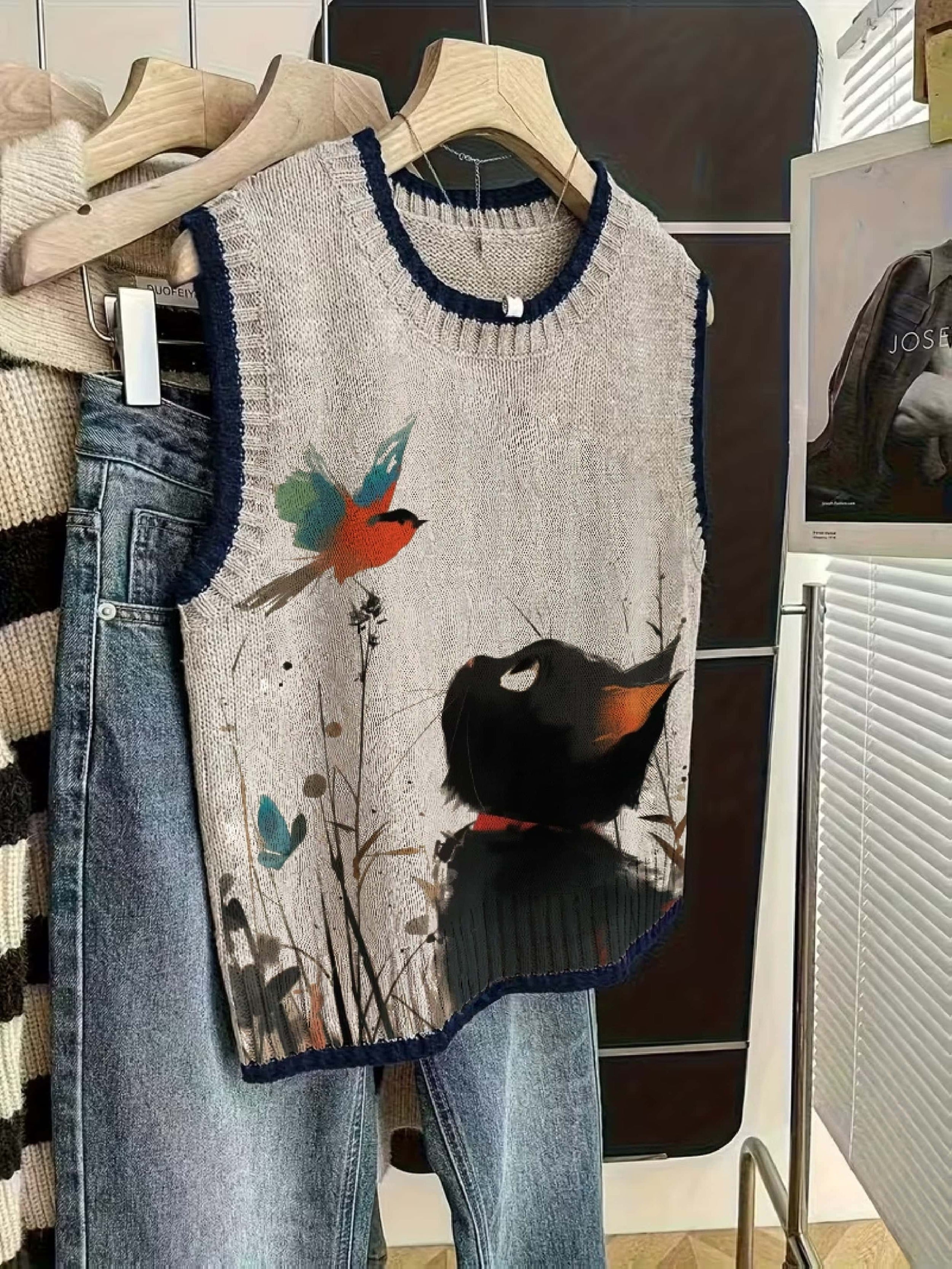 Artistic Cat Pattern Vest
