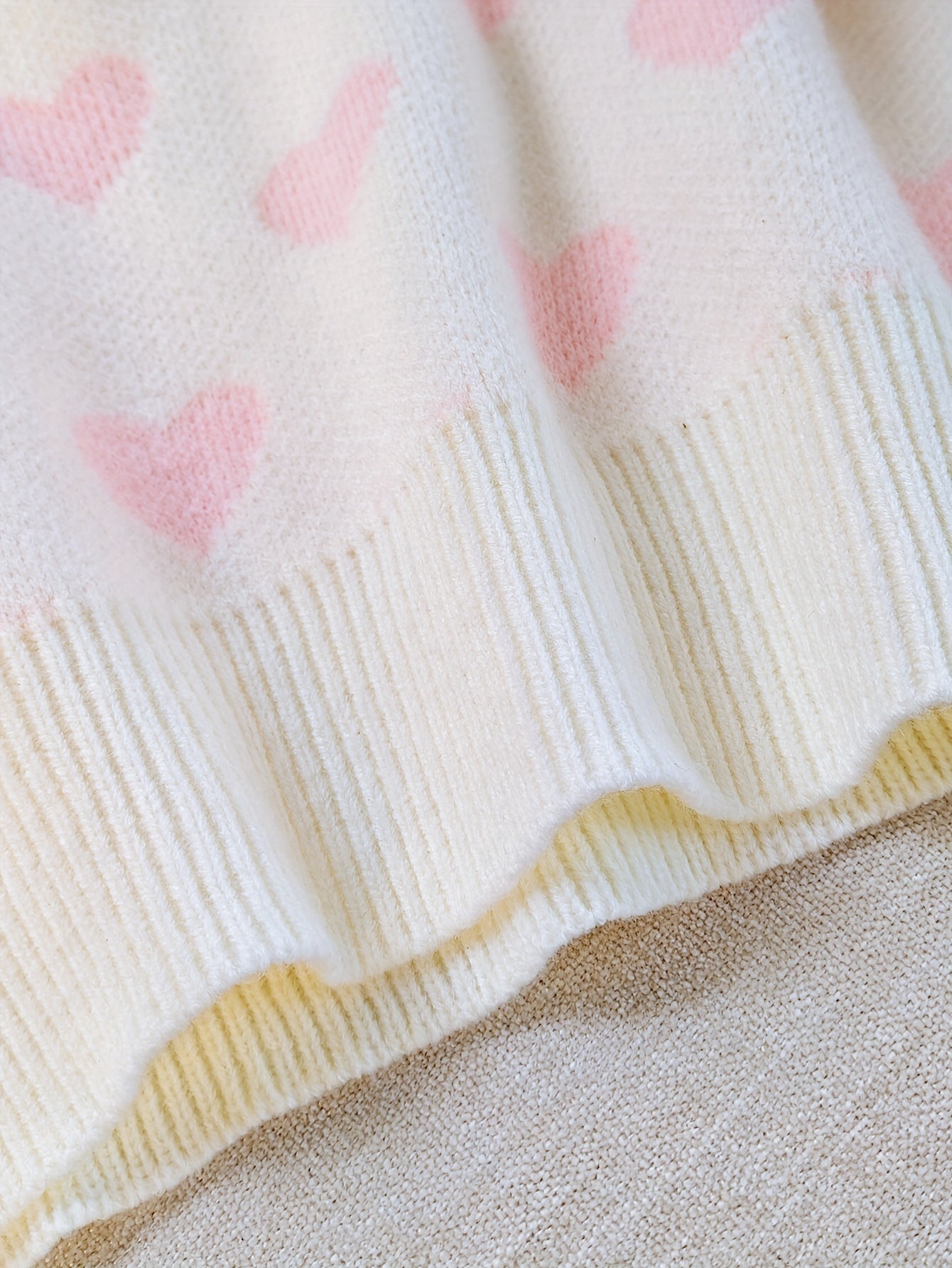 Soft Heart Knit Mid-Length Sweater