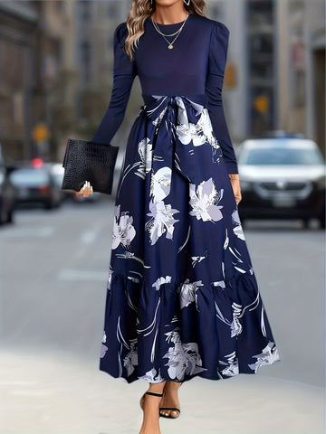 Bohemian Pleated Waist Maxi Dress