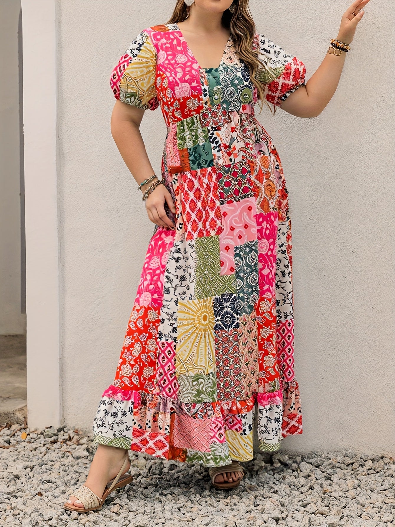 Boho Patchwork Maxi Dress