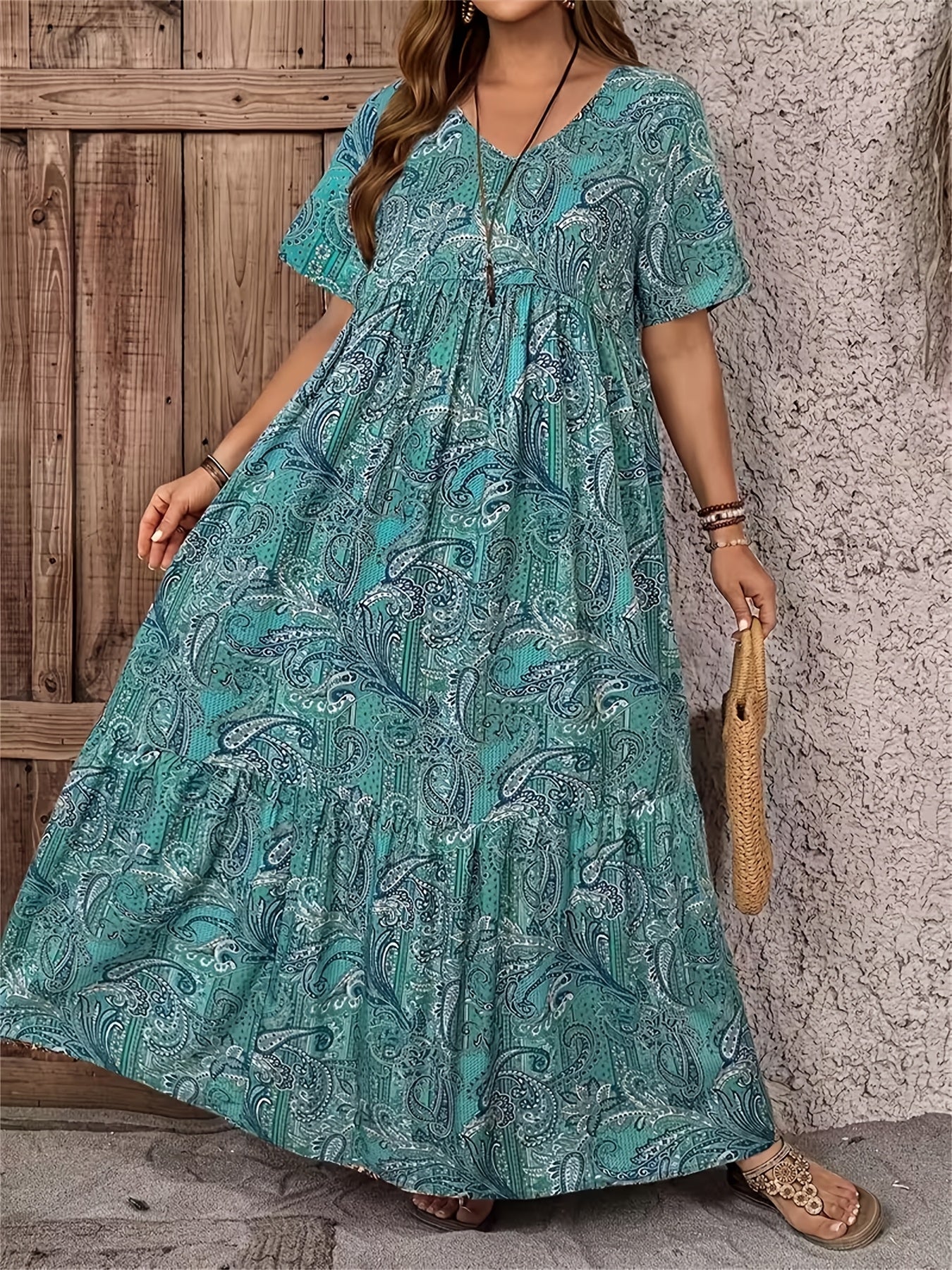 Casual Bohemian Printed Maxi Dress