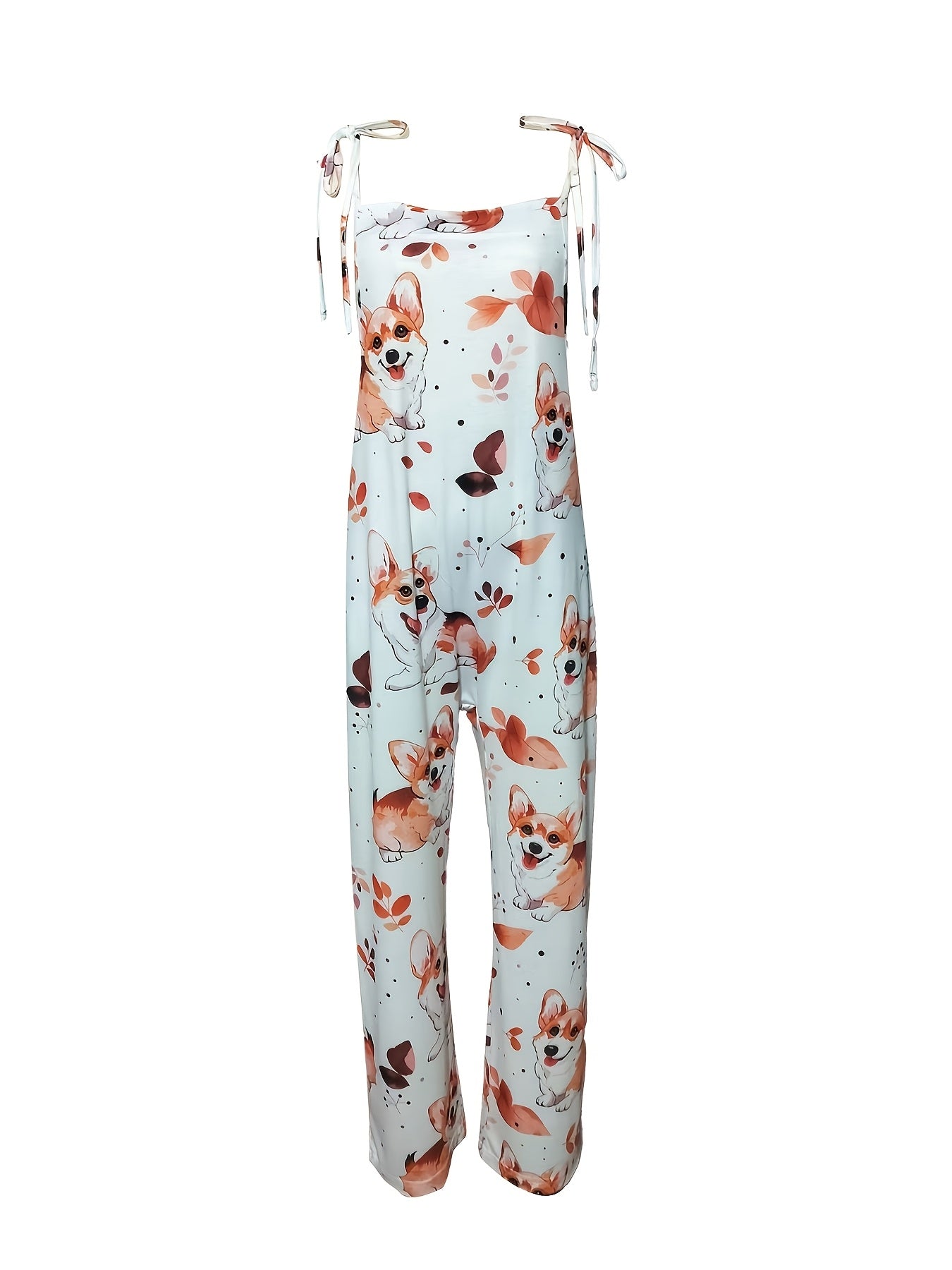 Dog Silhouette Casual Bodysuit Jumpsuit