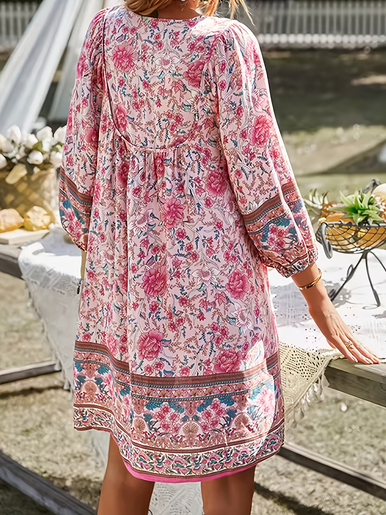 Bohemian Floral Mini Dress